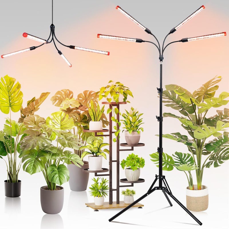 FECiDA Gamechanger! 36W 4Head Grow Light with Tripod Stand, 2025 Big Coverage LED Grow Lights for Indoor Plants, Bonsai Tree, Full Spectrum Tall Plant Growing Lamp 4,8,12,16 Hr Timer - Image 1